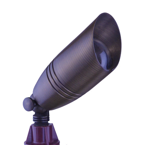 Brass Ribbed LED Spotlight